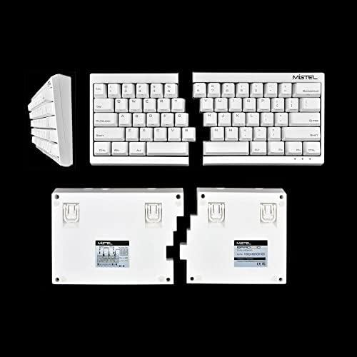 Mistel MD600 Split Mechanical Keyboard with Cherry MX Blue Switch for Windows and Mac (Programable Ergonomic Keyboard, White PBT Keycap/Case, Macro, NKRO, ASIN/US QWERTY)