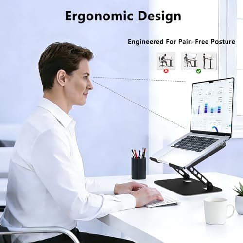 Adjustable Laptop Stand for Desk, Black