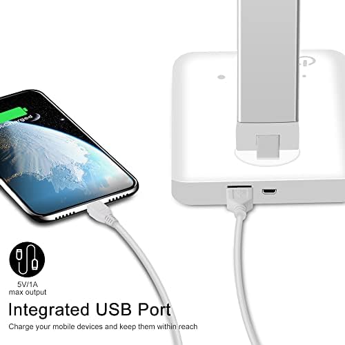 AFROG Multifunctional LED Desk Lamp with USB Charging Port, 5 Lighting Modes,5 Brightness Levels, Sensitive Control, 30/60 min Auto Timer, Eye-Caring Office Lamp，8W，5000K