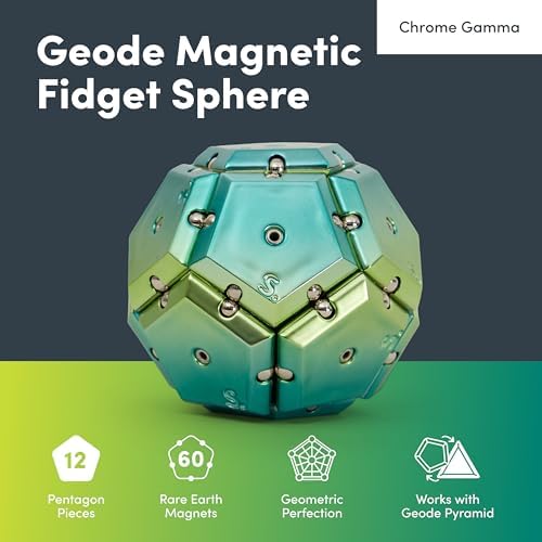 Speks Geode Magnetic Fidget Toy | Sensory Desk Toy for Adults & Teens 14+ | Stress Relief Gift | Sphere, Green