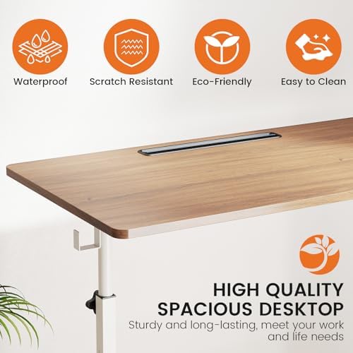 Hadulcet Small Standing Desk with Wheels, Rolling Desk Adjustable Height