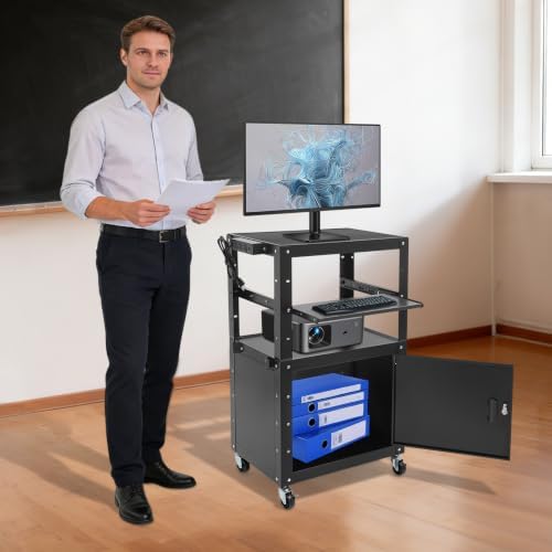 AV Cart Mobile Desk Workstation with Wheel for Classroom and Office