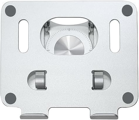 DCHAV Foldable Adjustable Drawing Tablet Stand for Desk iPad Holder Laptop Computer Riser 360 Rotating Ergonomic Aluminum Raised Table for Portable Monitor Phone 5-12 Inch Notebook, Silver