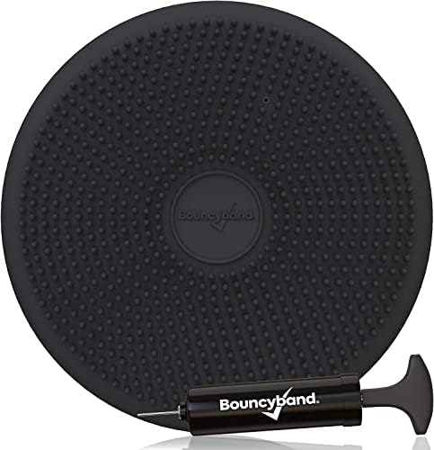 Bouncyband – Wiggle Seat – Gray, 13” D – Large Sensory Cushion for Kids Ages 6-18+ – Promotes Active Learning, Improves Student Productivity, Includes Easy-Inflation Pump (Pack of 2)