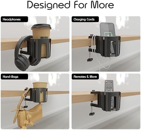Original Large Desk Cup Holder Clamp, Heavy Duty Drink Holder (2 Count)