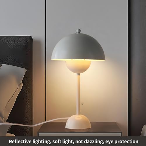Creative Mid-Century Modern Bud Table Lamp for Home&Office, Glossy White