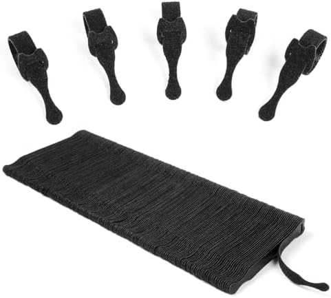OneLeaf Cable Ties Reusable, 4 Inch Black Cord Management Straps