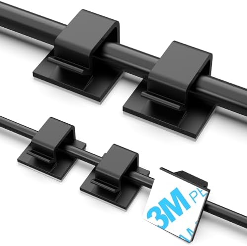 TidyHelper 100 PCS Adhesive Cable Clips Black, Small & Large