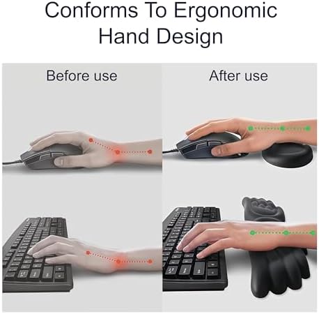 Angel Wing Wrist Rest,Cute Wrist Rest for Keyboard and Mouse,Hand Rests Set Include Ergonomic Keyboard & Mouse Hand Rest and Coaster,Filled Resilient Memory Foam,for Work,Study,Gaming (Pink)