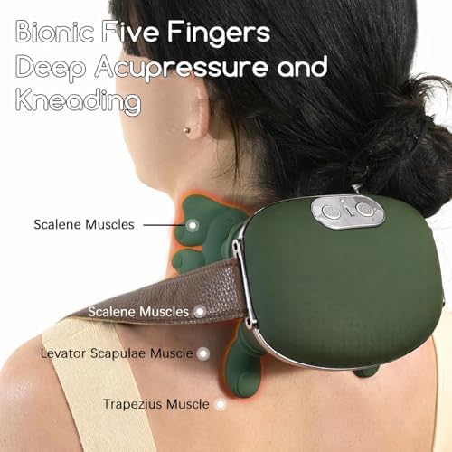 Neck and Shoulder Massager, Professional Shiatsu Neck Massager, Portable Deep Tissue 4D Kneading with Heat, Intelligent Simulated Human Hand Design for Pain Relief and Muscle (Man and Woman)