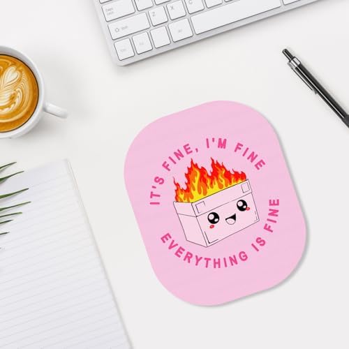 Small Mouse Pad, 6 x 7 Inch, Oval Mini Mouse Pad with Non-Slip Rubber Base for Laptop Wireless Mouse Keyboard Tray Mousepad, Cute Dumpster