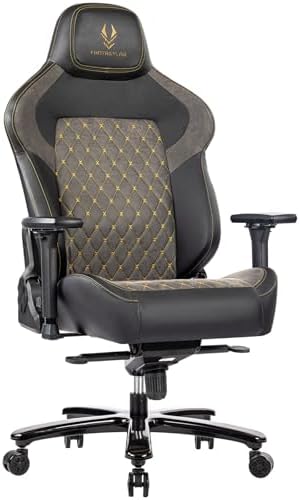 Big and Tall Gaming Chair 440LBS Gaming Chair with Metal Base Memory Foam Lumbar 4D Adjustable Armrest Computer Chair for Heavy People Ergonomic High-Back Computer Chair