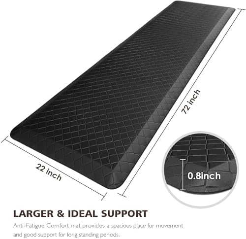 HappyTrends Kitchen Floor Mat - 4/5 Inch Thick Anti-Fatigue Kitchen Rug