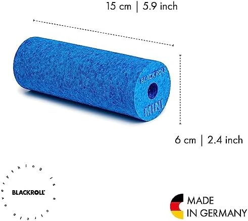 BLACKROLL - Mini Foam Roller, Massage Tool for Feet, Hands, and Arms, Ideal for Travel Size and Targeted Myofascial Release, for Exercise, Massage, and Muscle Recovery, 6" x 2", Azure