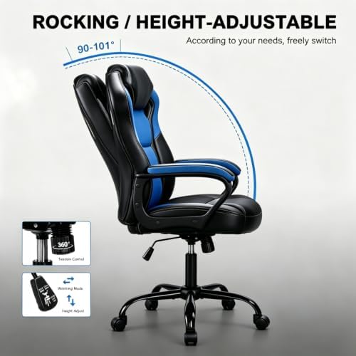 3 IN 1 Gaming Office Study Chair, Breathable Mesh Back Computer Desk Chair