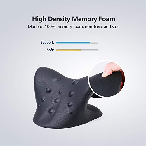 Cozyhealth Neck Stretcher for Neck Pain Relief, Neck and Shoulder Relaxer Cervical Traction Device Pillow for TMJ Pain Relief and Muscle Relax, Cervical Spine Alignment Chiropractic Pillow (Black)