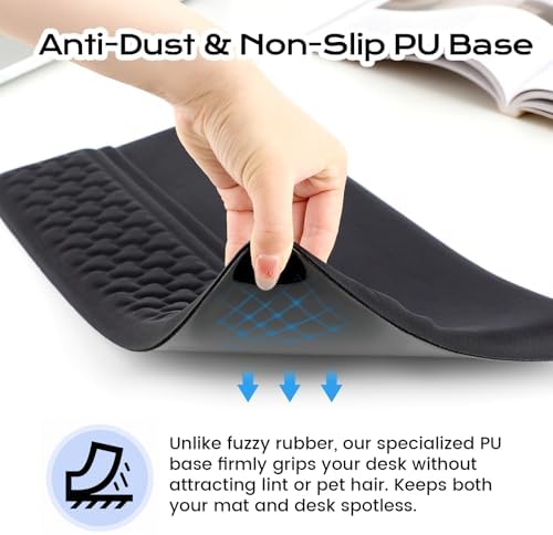 Keyboard Wrist Rest with Ergonomic Height - Computer Keyboard Stand & Soft Cushioned Pad for Wrist Pain Relief - Non-Slip Typing Support for Office, Gaming & Home (Black)