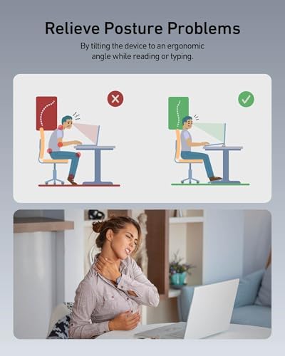 EcoVerve 3 in 1 Silicone Laptop Stand, Ergonomic Keyboard Riser with 3 Adjustable Angles, Portable Cooling Stand, for Laptop Tablet Keyboard Home Office Travel
