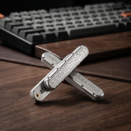 Puffpop-Magnetic Fidget Slider EDC Metal Fidget Toy for Adults – Push Pull Rotate Stress Relief Desk Toy for ADHD Anxiety Relief, Quiet Office Pocket Fidget Toy- Gold (Silver)