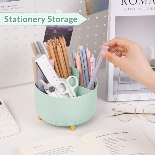 SKYDUE 360 Degree Rotating Pencil Pen Holder, Sage Green