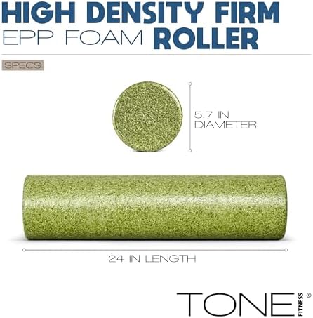 TONE Fitness Firm High-Density Foam Roller for Exercise, Massage & Recovery