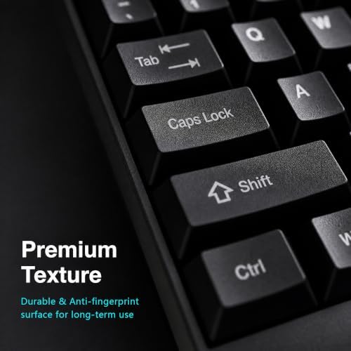 Wired Office Keyboard, Full Size 104 Key USB Computer Keyboard