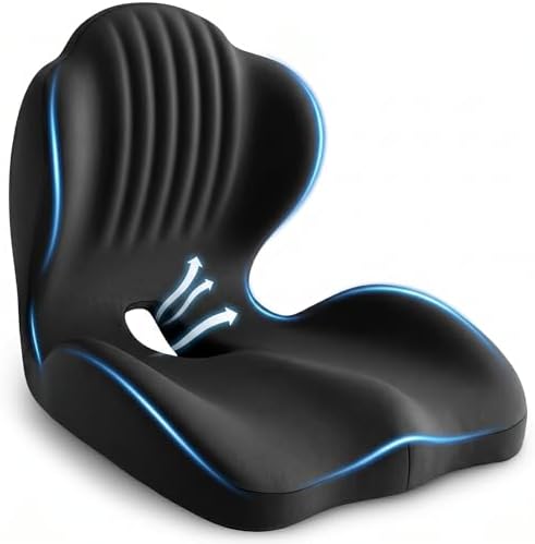 Ergonomic Seat Cushion with Lumbar Support（Black）