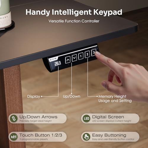 Monomi Electric Standing Desk 55”x24”, Height Adjustable Desk with Wheels