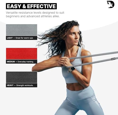 DMoose Fitness Fabric Resistance Bands for Full Body Exercises - Non-Slip Thick Cloth Stretch Band for Squats, Lunges & Bicep Curls - Long Resistance Bands for Working Out - Booty Band for Men & Women
