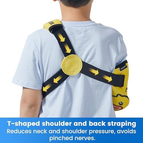 Velpeau Pediatric Arm Sling Shoulder Immobilizer for Kids, Yellow Right 2XS