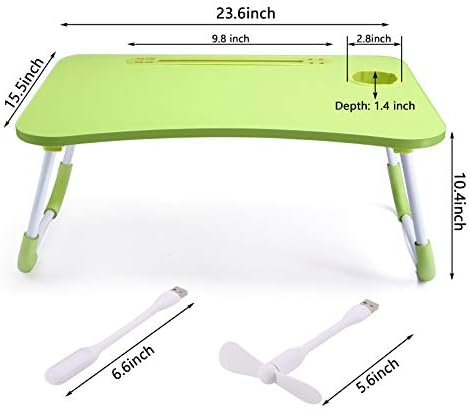 Slendor Foldable Lap Desk with Cup Holder for Bed, Couch, Floor