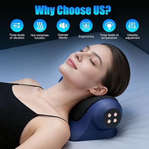 Neck Massager with Heat, Red Light & Vibration