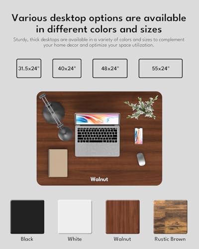 Small Electric Standing Desk, Gaming Desk, 31.5x24 Inch, Walnut