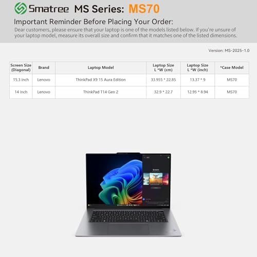 Smatree MS70 Hard EVA Sleeve with Stand for 14" Lenovo ThinkPad T14 Gen 2