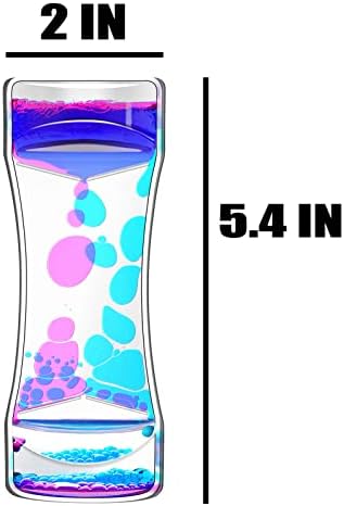 FKYTION Liquid Motion Bubbler Timer Pack of 2 Great Desktop Colorful Hourglass Liquid Bubbler Small Calming Relaxing Toys Sensory Anxiety Autism ADHD Fidget Toys