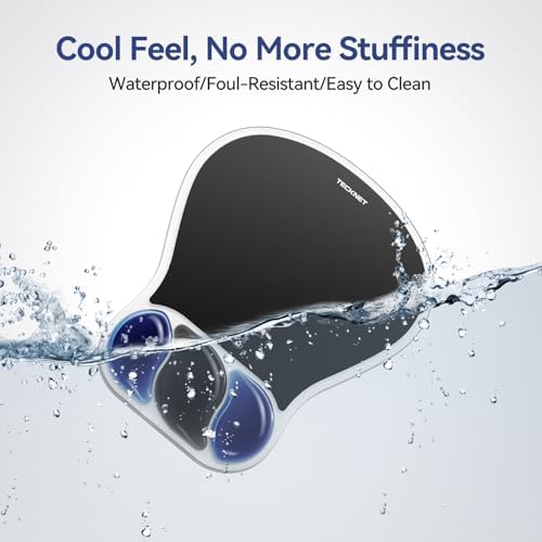 TECKNET Gel Mouse Pad with Wrist Rest for Relieve Wrist Pain Comfortably
