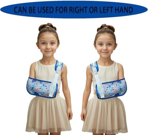 Arm Sling for Kid Shoulder Immobilizer for Recovery(Blue heart, Medium)