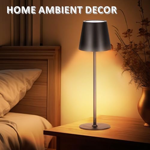 Retisee 2 Pack Cordless Table Lamp Portable Rechargeable Lamp, Black