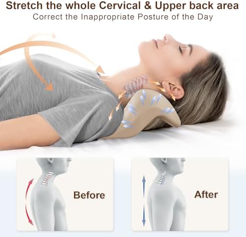 Cervical Neck Pillow with Back Massage Point Neck and Upper Back Stretcher