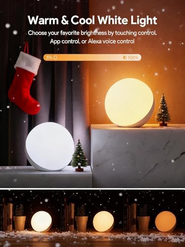 Hifree Smart Table Lamp, Dimmable Desk Lamp with App/Voice Control, LED RGB Color Changing Touch Lamp, Night Lamp for Bedroom Compatible with Alexa