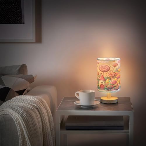 ALAZA Sweet Candy Lollipop Magic Decor Bedside Table Lamp with USB Port for Bedroom Nightstand Office Desk LED Bulb Included