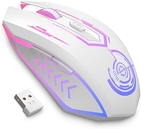 UHURU Wireless Gaming Mouse, Rechargeable 10000 DPI LED PC Mouse