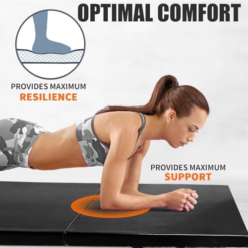 RitFit Upgraded Folding Exercise Mat, 2 Inch Thick Gymnastics Mat