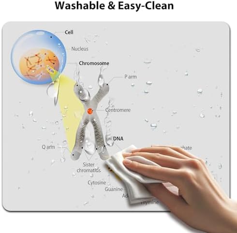 9.5x7.9 Inch Office/Gaming Mouse Pad, Cell Chromosome DNA Gene Genome Study Double Helix Evolution Science Research Design, Cute Anti-Slip Mat for Desk Decor