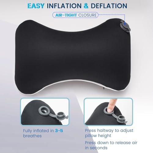 Keemall Inflatable Car Neck Pillow for Driving, Travel, Camping & Office