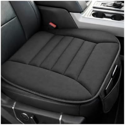 Car Seat Cushion, 1.2" Thick Comfort Memory Foam Auto Seat Pad with Non Slip Bottom, Breathable Driver Seats Pillow Pressure Relief Chair Cushion for Vehicle Office Home (Black with Pocket)