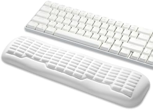 UnivoColors Memory Foam Keyboard Wrist Rest,Latest 3.0 Wave Curve Design,High-Resilience Memory Foam Non-Slip Base,Fits Compact Keyboards,Ideal for Work and Gaming(Ivory)