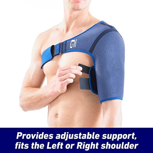 Neo-G Shoulder Brace Support - for Rotator Cuff, Dislocated Shoulders, Joint Pain, Arthritis, Shoulder Injury - Adjustable Compression Strap - Class 1 Medical Device - 1 Size - Blue