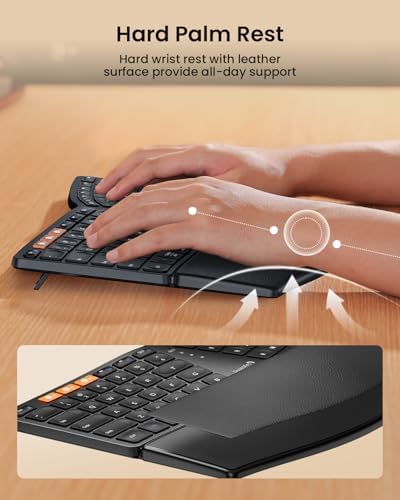 ProtoArc EK04 Mini Ergonomic Keyboard Black and EM01 NL Trackball Mouse