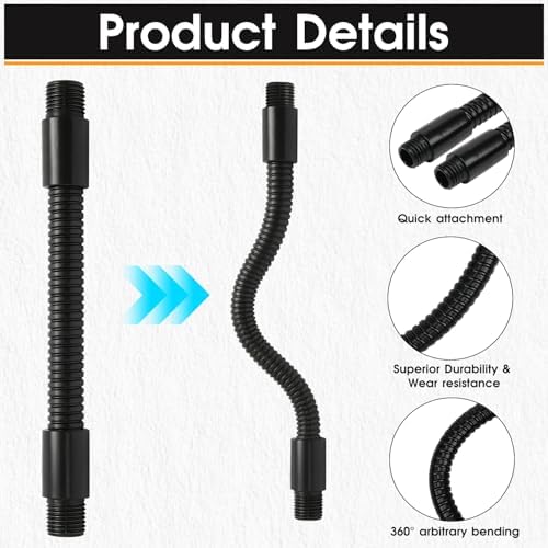 2PCS 15.7" Gooseneck Tubing Flexible 5/16" Male thread Alloy Steel Metal Arm Universal Bendable Extension Hose for DIY Lamps Microphone Stands Inspection Cameras
